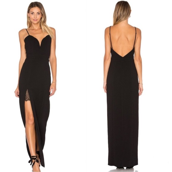 Lovers + Friends Dresses & Skirts - Lovers + Friends Revolve Plunging V-neck Maxi Dress Sz S Black
